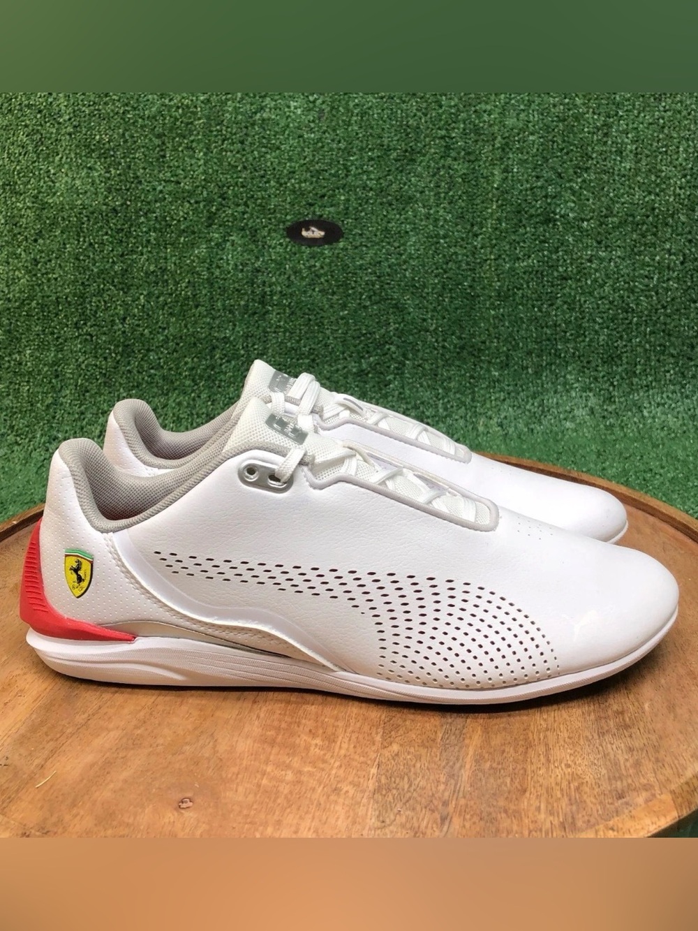 Puma Mens Ferrari Drift Cat Decima White Rosso Corsa Shoes 307193-02 New Sz 10.5